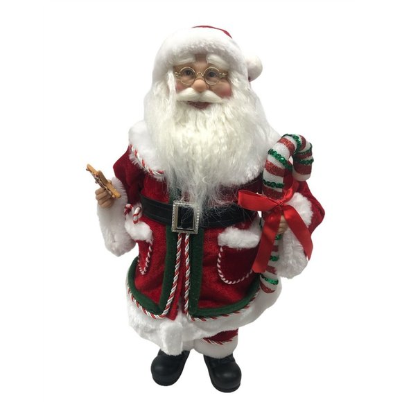 Santa Large Christmas Decoration Candy Canes & Cookie 18 Inches Tall - Picture 1 of 3